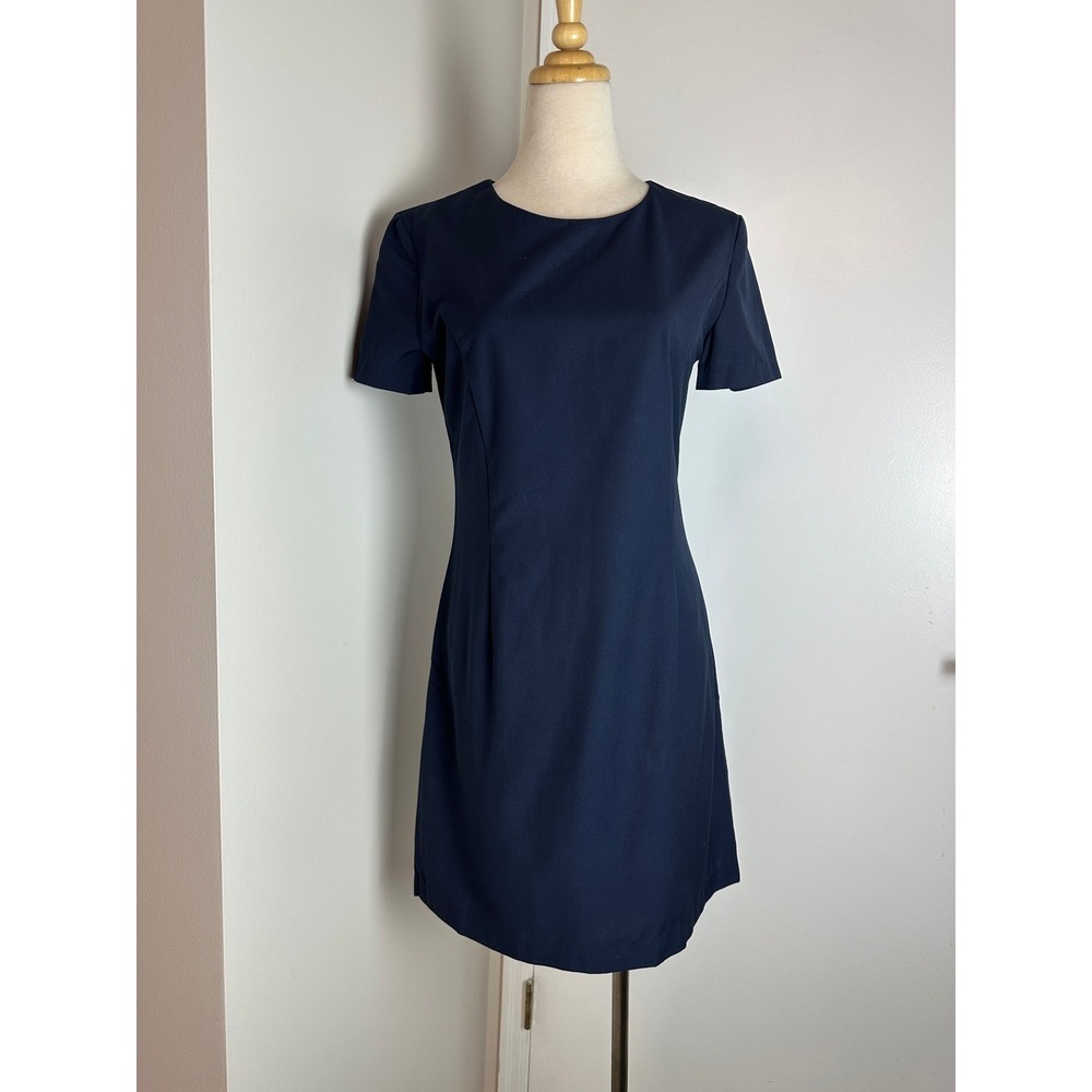 Theory Short Sleeve Jatinn Dress Women Size 2 Navy Blue